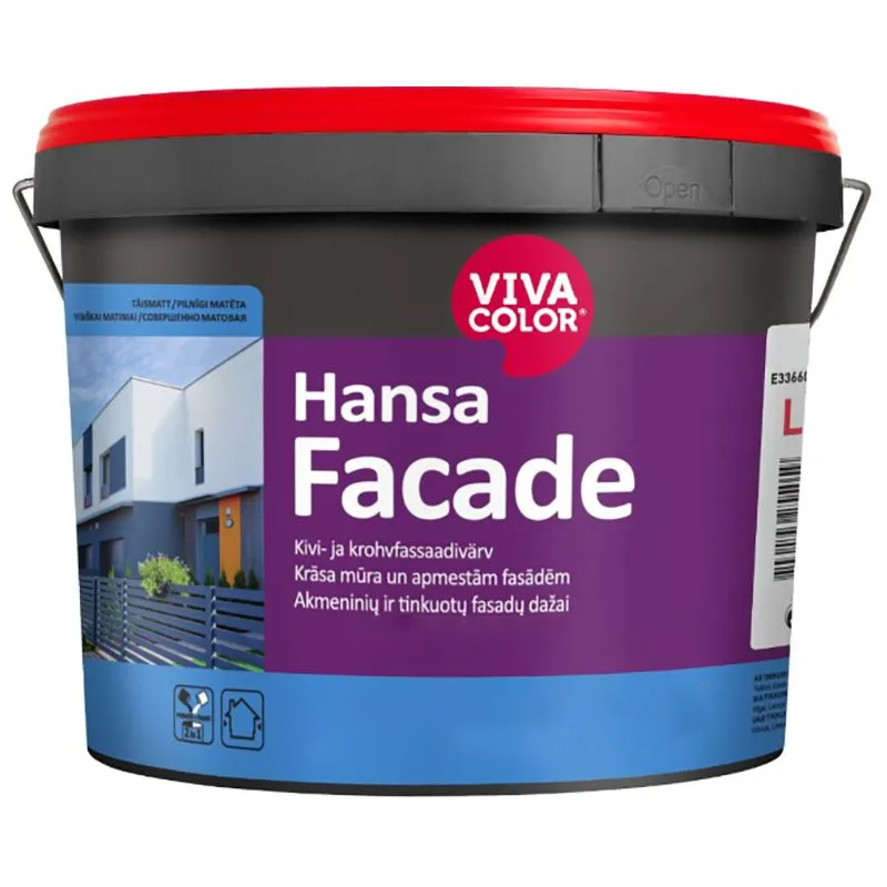 Фарба фасадна абсолютно матова Vivacolor Hansa Facade 2,7 л