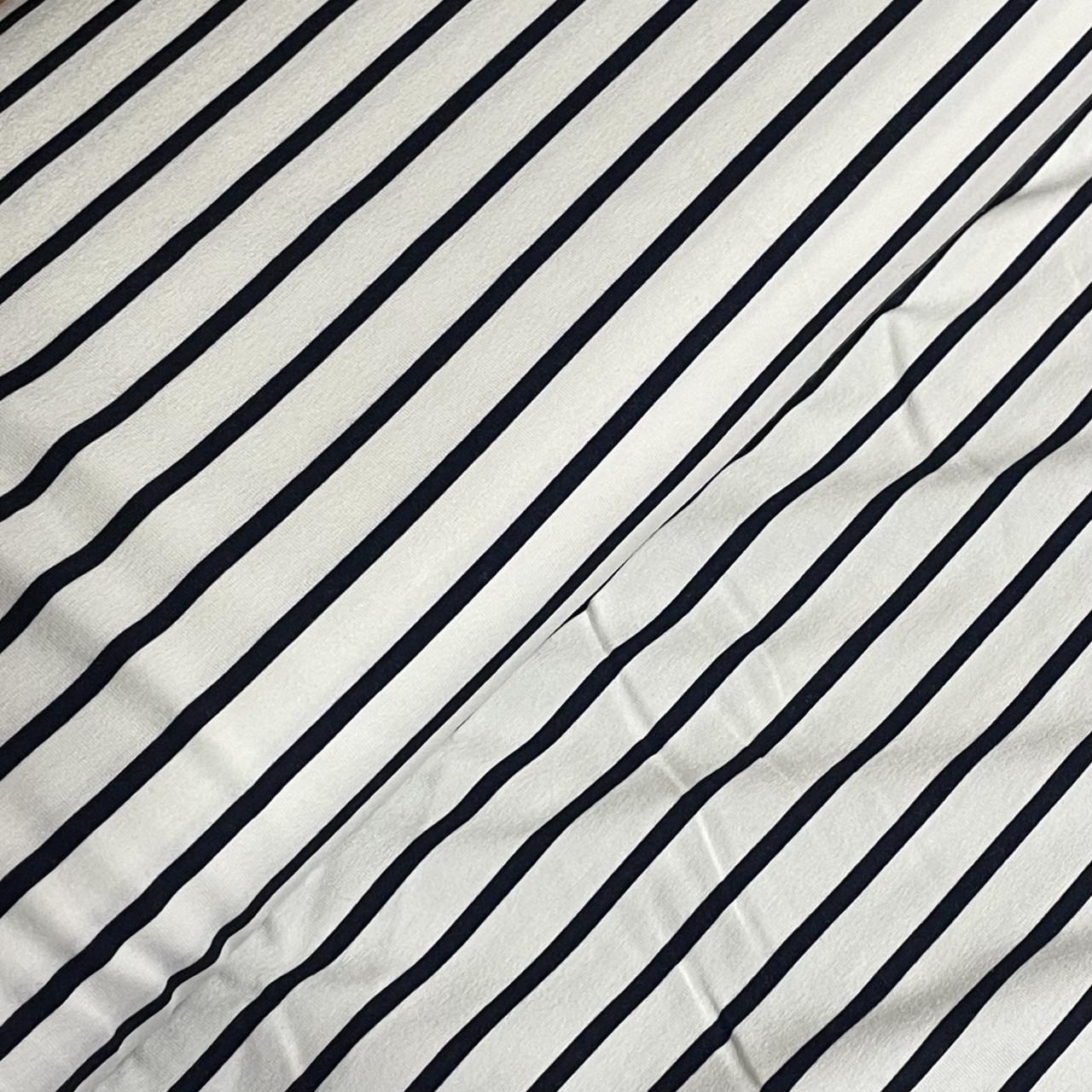 Ткань трикотаж хлопок тонкий в полоску Белый (24479490)