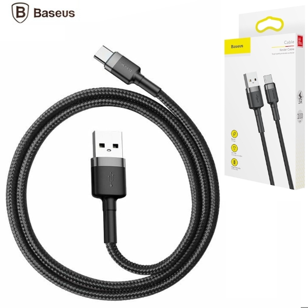 Кабель Baseus Cafule USB - Type-C 3 A 1м Black (CATKLF-BG1) - фото 2