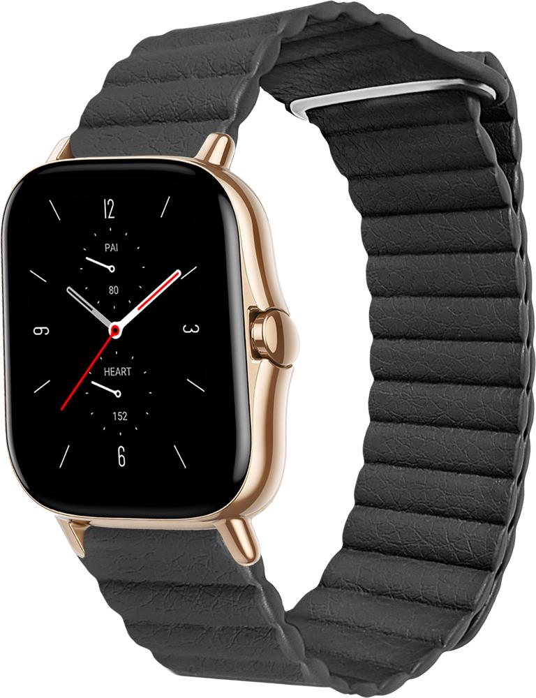 Ремешок кожаный Genis для Amazfit GTS 2e Black (26506-2B)