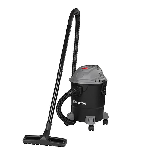 Пылесос строительный Intertool 1,2 кВт бак 20 л пластик 17кПа (DT-1020) Пылесос строительный Intertool 1,2 кВт бак 20 л пластик 17кПа (DT-1020)