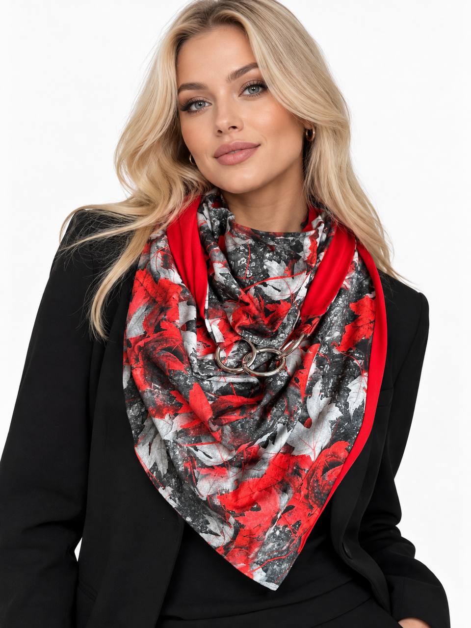 Шарф жіночий теплий My scarf Едінбург Яскрава осінь трикотажний на металевих кільцях (39115123)