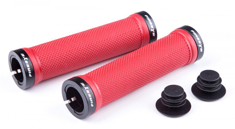 Ручки руля FireEye Goosebumps-R 128 мм с замками Красный (FE_GB-R_RD)