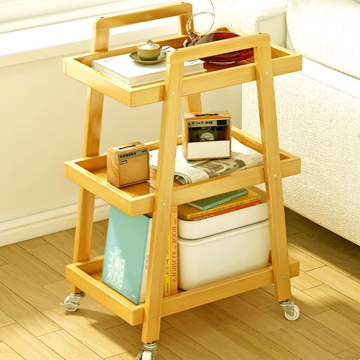 Этажерка для ванной из дерева на колесиках Одарин Карри (АБТ-008203)