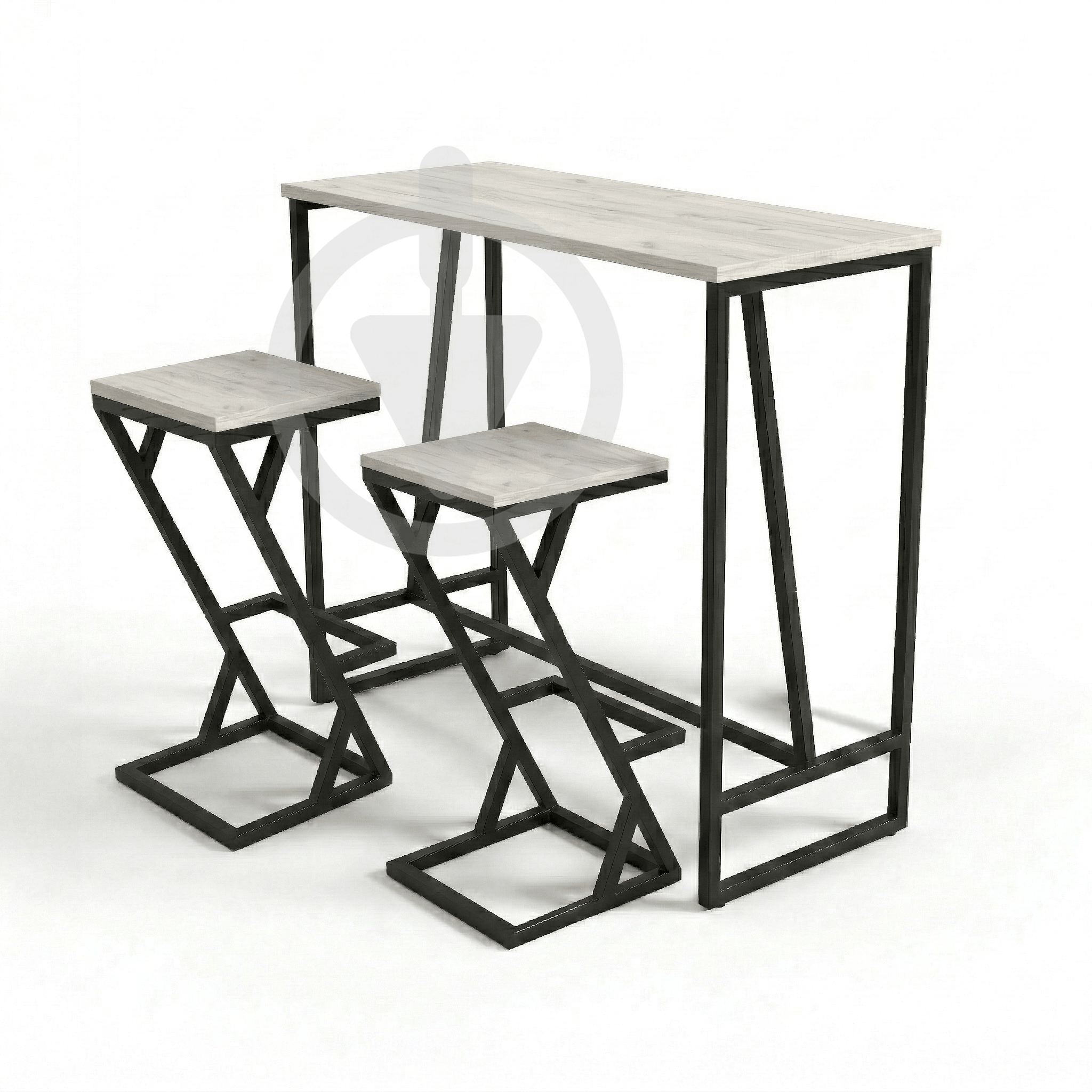 Барный стол со стульями AVVS Лофт 1110х470 мм ДСП 18 мм/металлический каркас Черный/Дуб Крафт Белый Барный стол со стульями AVVS Лофт 1110х470 мм ДСП 18 мм/металлический каркас Черный/Дуб Крафт Белый