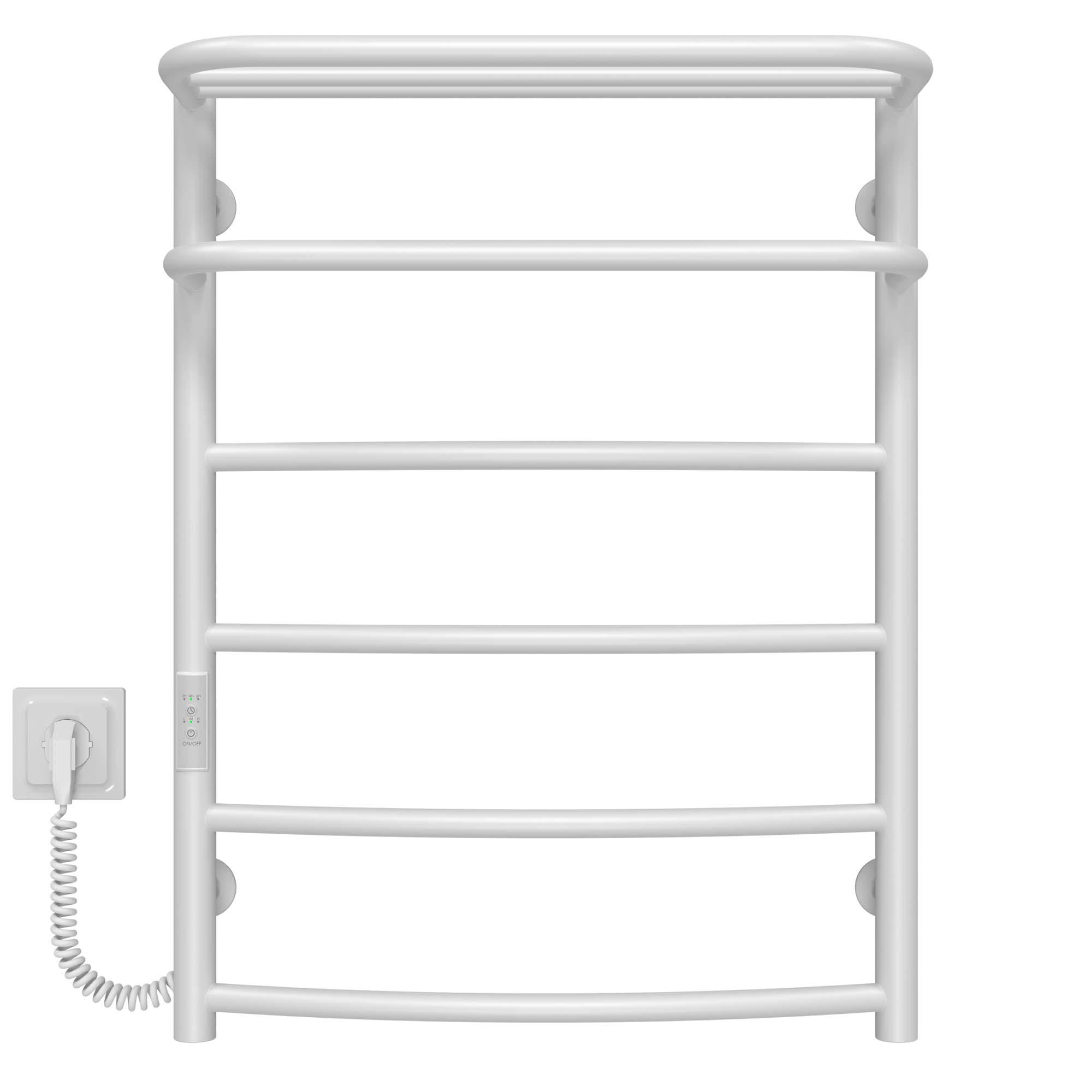 Полотенцесушитель электрический Deffi Отель П6 WD03 левое подключение нержавеющая сталь 500х700 мм Белый (C.OD.70.50.6.E.W.L.3)