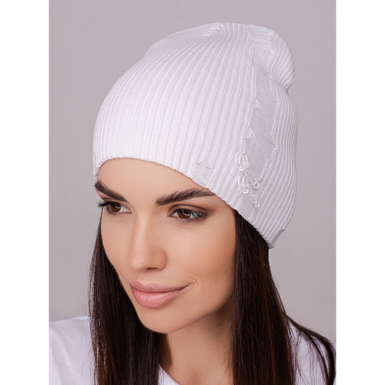 Шапка женская Leks ЧИКАГО без отворота двойная рваная со шпильками в рубчик one size Белый (239392) - фото 1 Шапка женская Leks ЧИКАГО без отворота двойная рваная со шпильками в рубчик one size Белый (239392) - фото 1