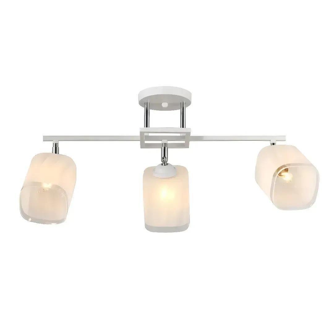 Люстра стельова Valeso на три квадратні плафони Е27 IP20 G 07472/3 Білий/Хром (28685958)