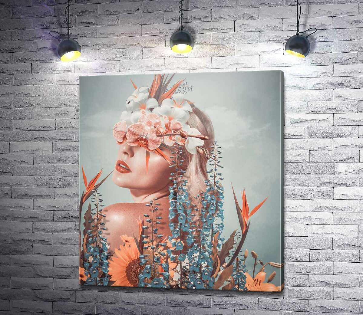 Картина ArtPoster Абстрактный образ девушки в оранжевых цветах 90x100 см Модуль №1 (003883)