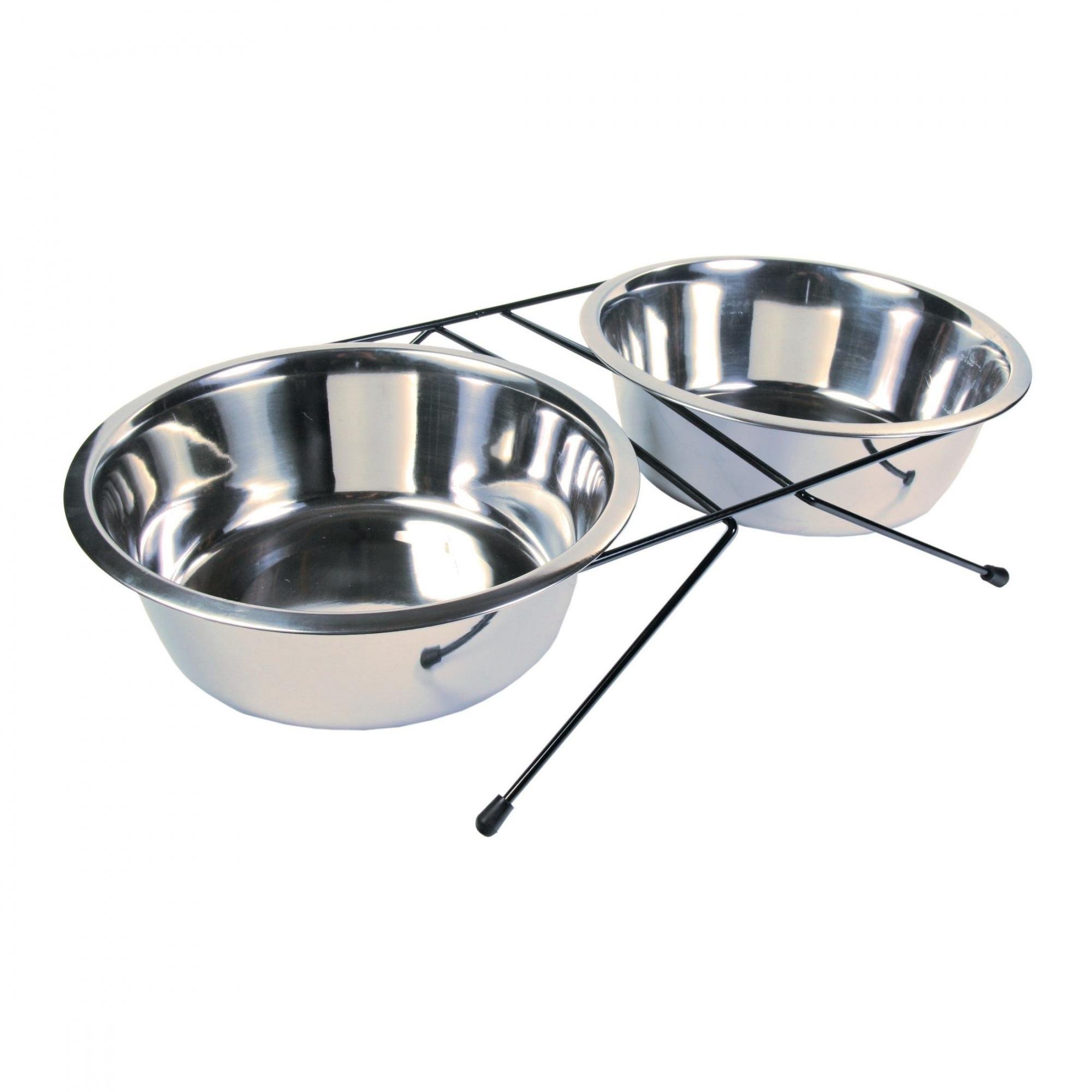 Миска для собак Trixie двойная на подставке металлическая 24 см (24834)