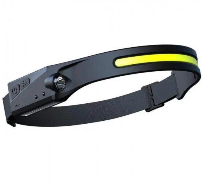 Фонарь налобный аккумуляторный USB 8093 с датчиком движения (9929064e)