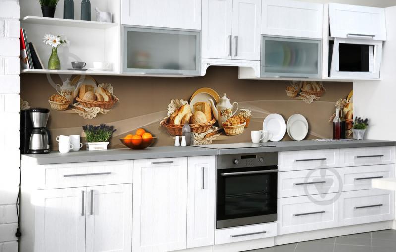 Скинали на кухню Zatarga «Ароматный хлеб» 600х3000 мм виниловая 3Д наклейка кухонный фартук самоклеящаяся