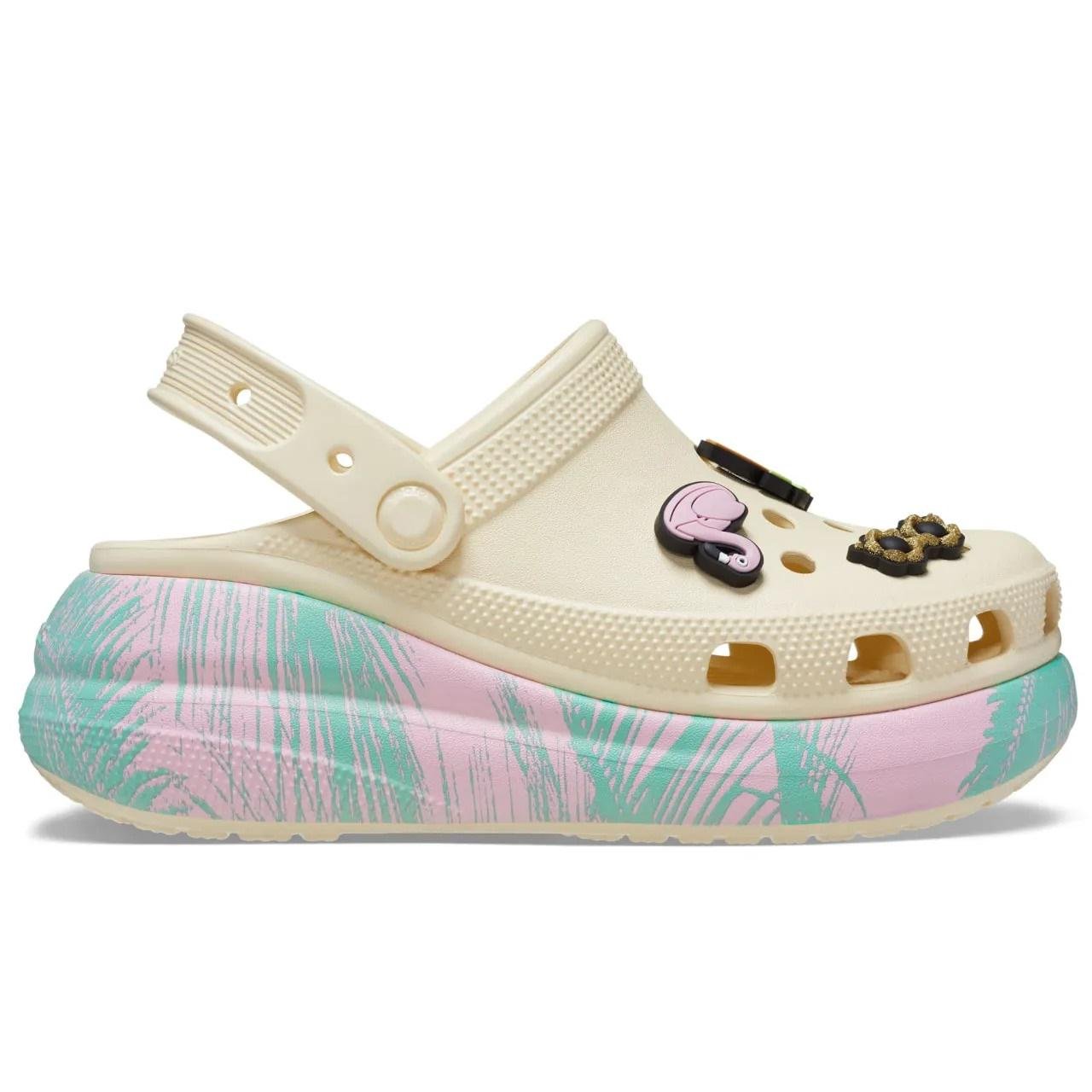 Сабо женские Crocs Crush Spring Break Clog M7W9 р. 40/26 см Vanilla/Multi (18966273)