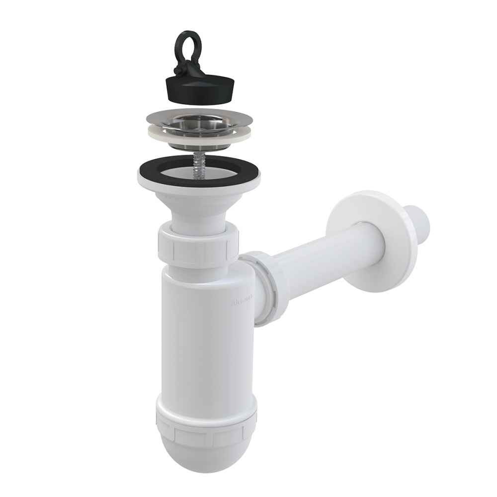 Сифон для умывальника Alca Plast D32 с нержавеющей решеткой d 63 мм A410 (AKD11321)