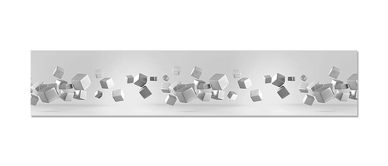 Наклейка виниловая на кухню Zatarga Серебряные Кубы 600х3000 мм (1283915548)