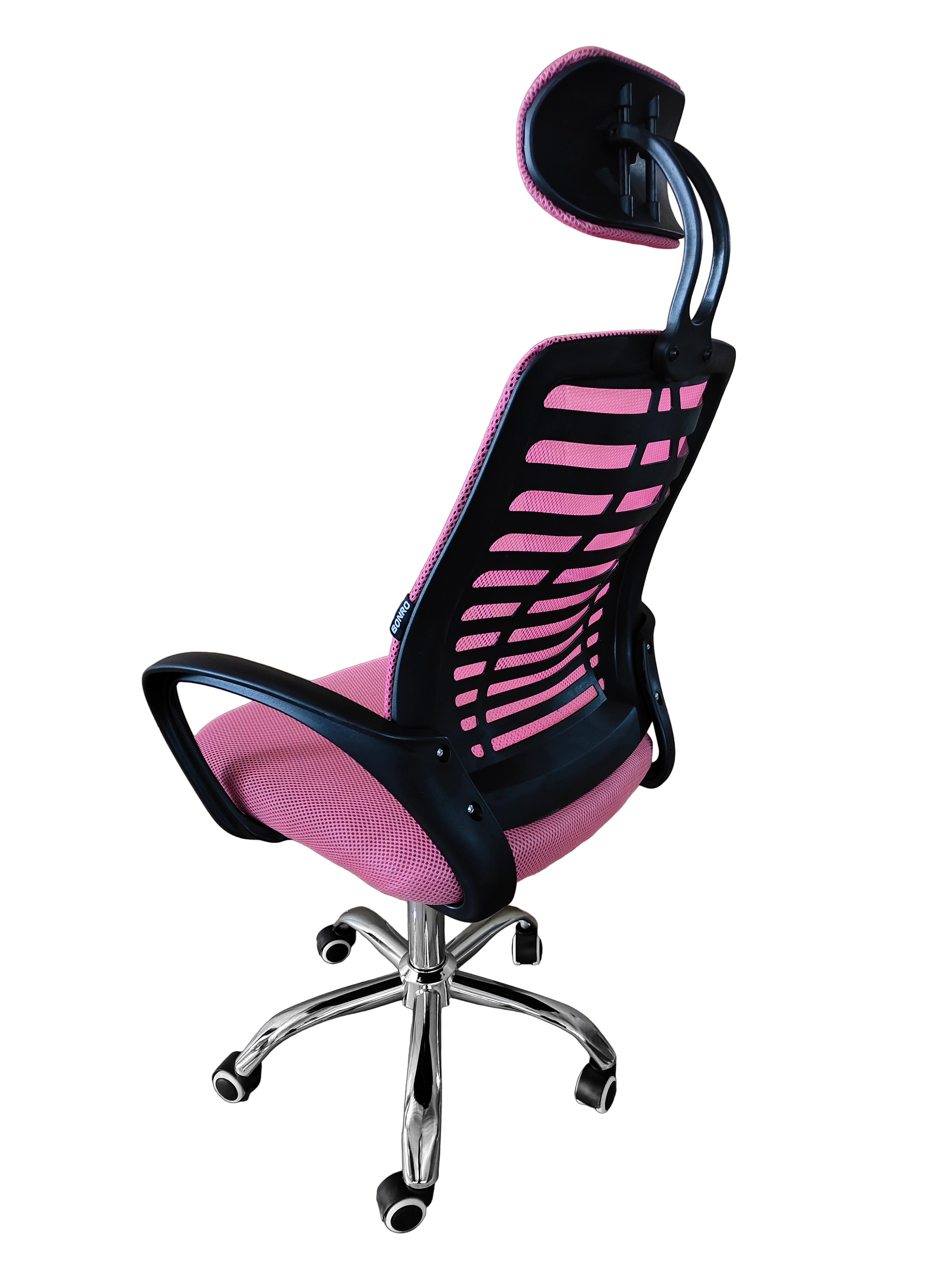 Крісло офісне комп'ютерне Bonro B-6200 Рожевий (4587) - фото 5