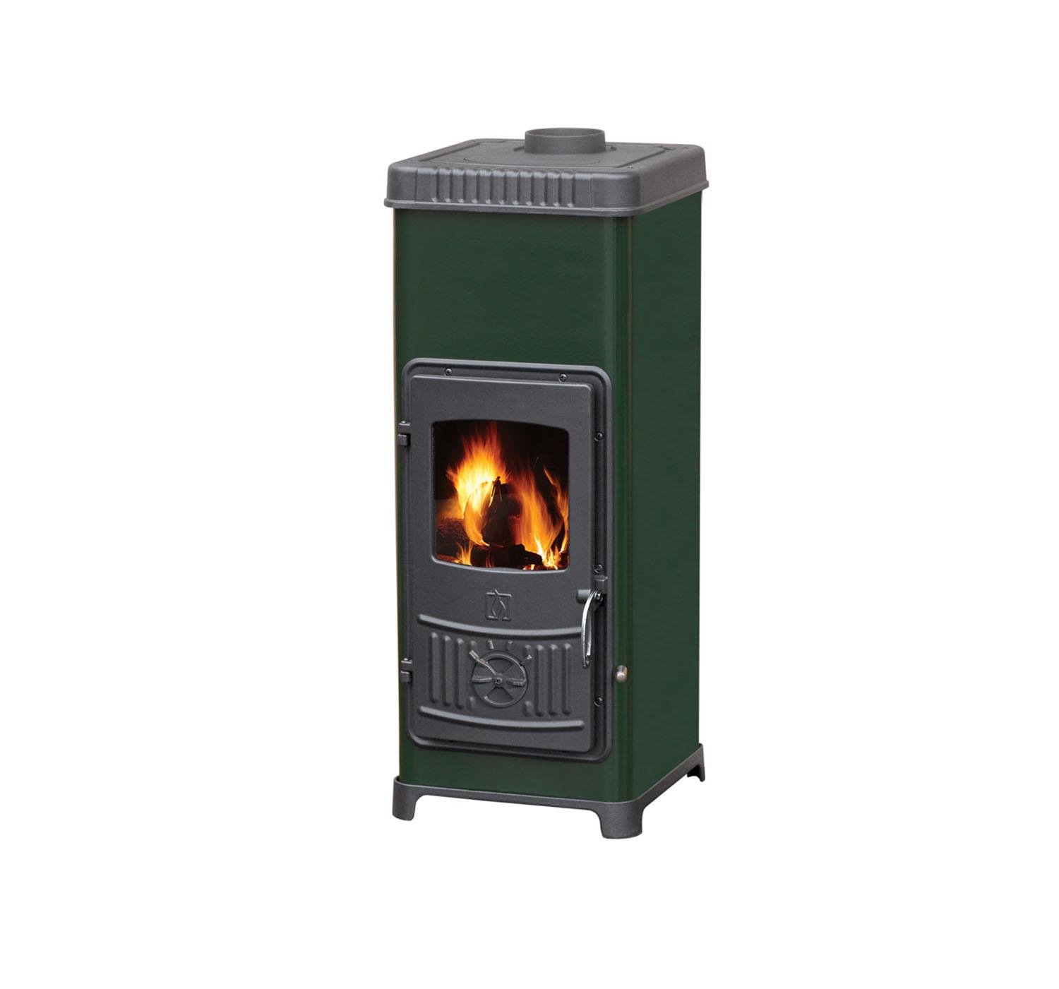 Піч на дровах Plamen Dora 10 N 7,2 кВт чавунна Зелений