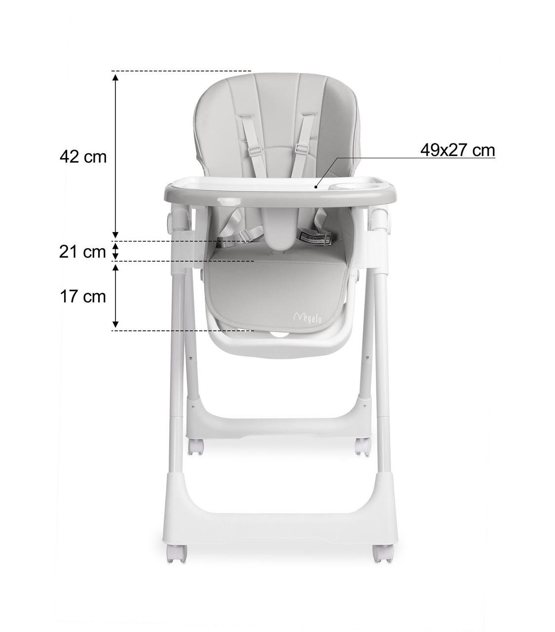 Стульчик для кормления Caretero Megalo с колесиками Light Grey (398174) - фото 5
