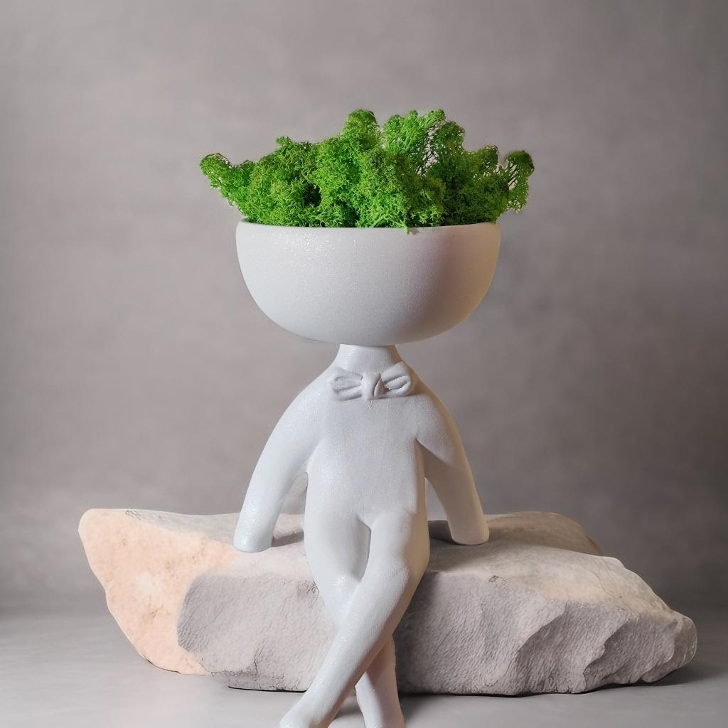 Кашпо-вазон KeramaTato Франт порошковое покрытие с мхом 27х15 см 0,7 л Белый (ФБ27-15) - фото 6 Кашпо-вазон KeramaTato Франт порошковое покрытие с мхом 27х15 см 0,7 л Белый (ФБ27-15) - фото 6