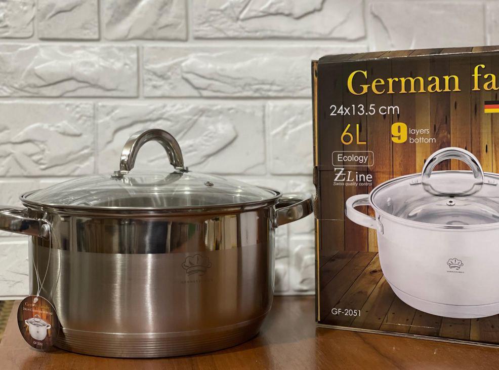 Каструля з кришкою German Family GF-2051 з нержавіючої сталі 6 л (GF-2051) - фото 8 Каструля з кришкою German Family GF-2051 з нержавіючої сталі 6 л (GF-2051) - фото 8
