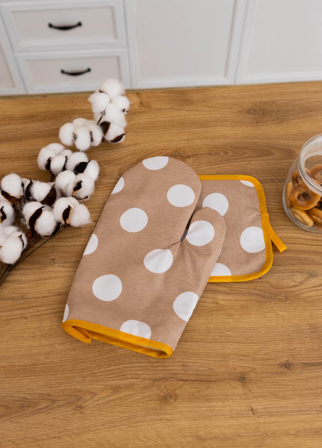 Набор варежка и прихватка водоотталкивающие Большой горошек (вгбрпв) - фото 1