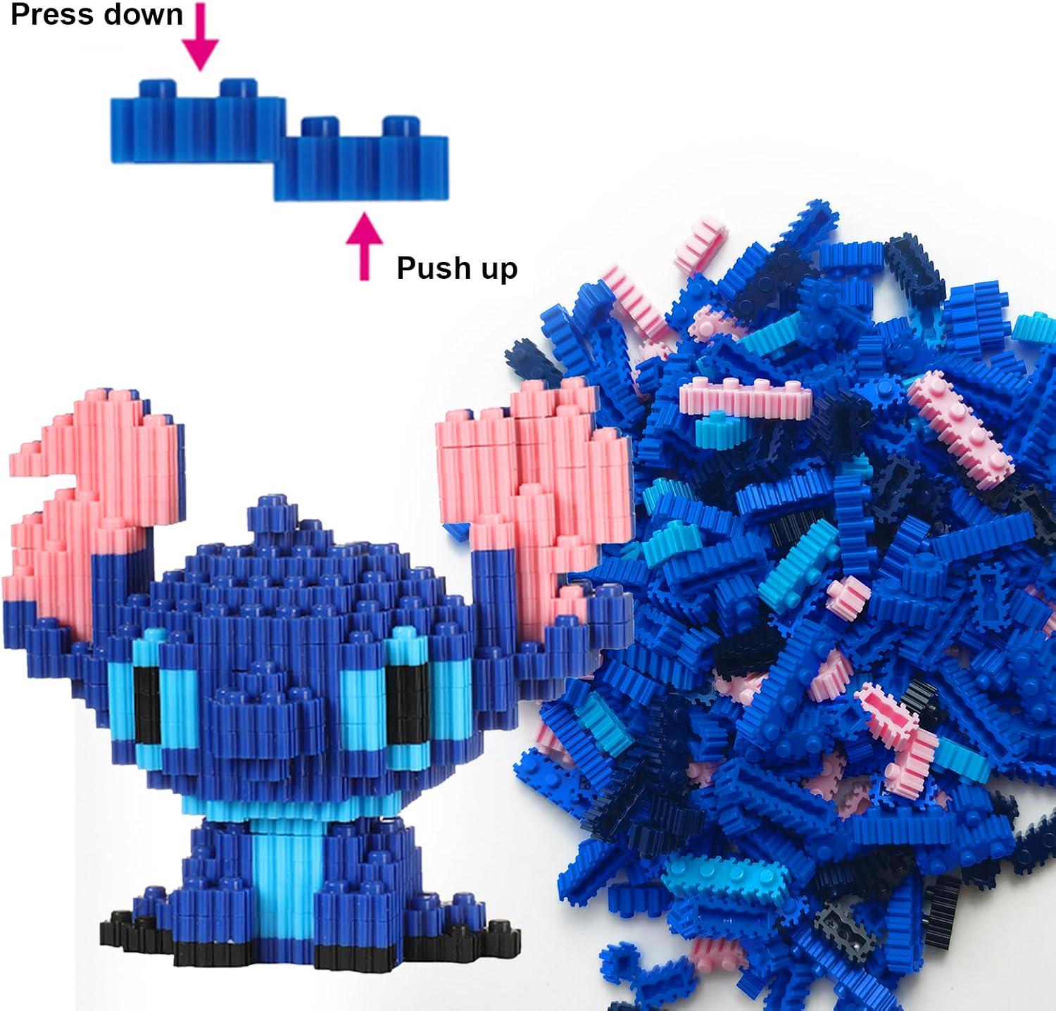 Конструктор детский Magic Blocks 3D Стич Ушастик 9 см/318 дет. Синий (1000-ZB-633) - фото 4