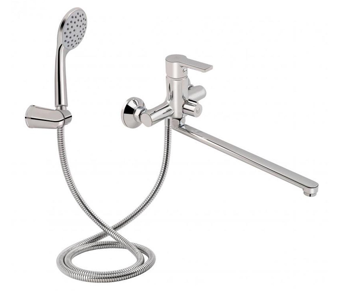 Змішувач для ванни Lidz CRM J-Lex 40 005-1 LIDZCRM6200501 із душовим набором Хром (80871)