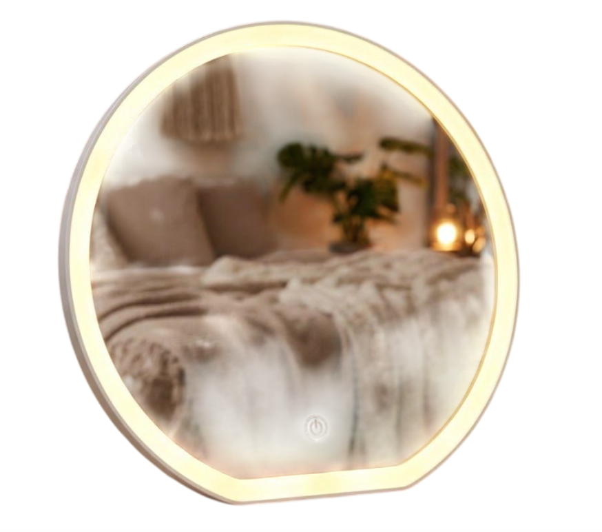 Зеркало косметическое для макияжа с LED подсветкой настольное Белый