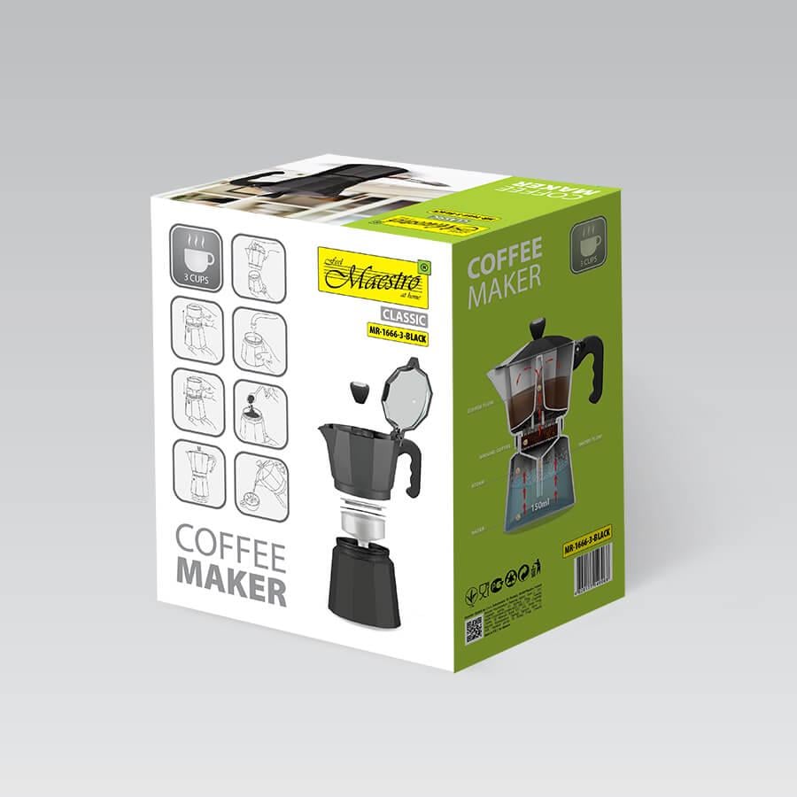 Кавоварка гейзерна Maestro MR-1666-3 Black (13548554) - фото 5 Кавоварка гейзерна Maestro MR-1666-3 Black (13548554) - фото 5