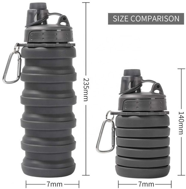 Пляшка для води силіконова складана EL-582 Чорний - фото 6 Пляшка для води силіконова складана EL-582 Чорний - фото 6