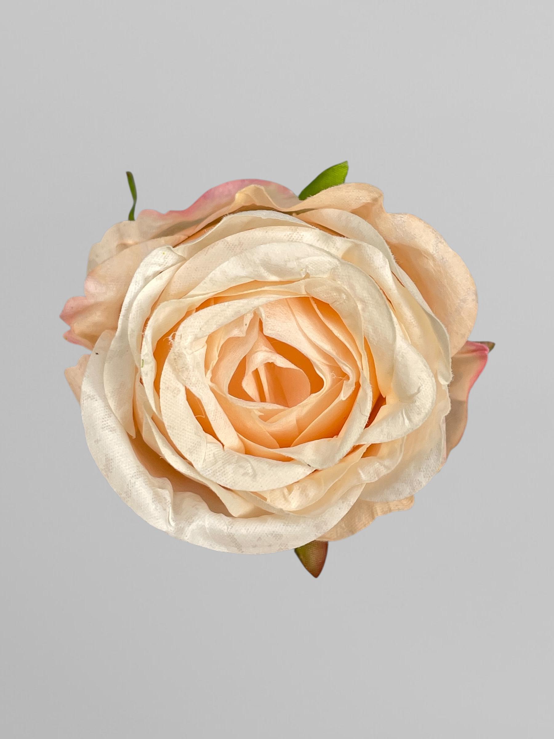 Искусственная головка розы для декора M 7 см Персиковый (К02114)