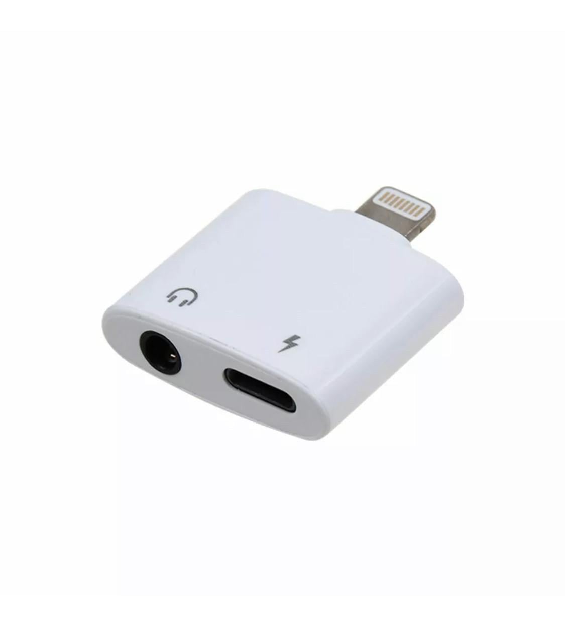 Переходник разветвитель 2в1 Lightning и 3,5 мм Audio AUX Jack (909068414)