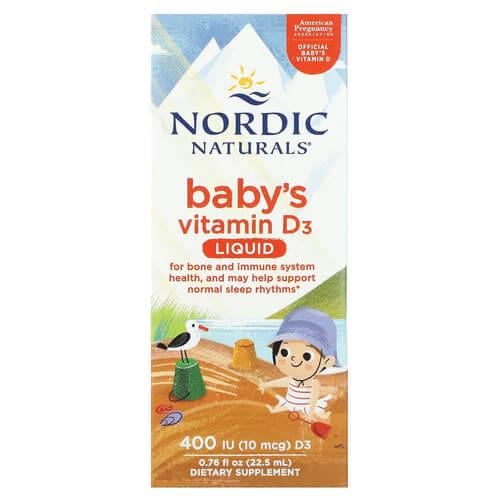 Витамин D3 и D3+K2 для детей Nordic Naturals Baby's Vitamin D3 400 IU 22,5 мл (NOR-02733)