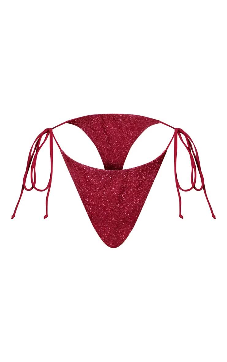 Плавки PrettyLittleThing блискучі Малиновий