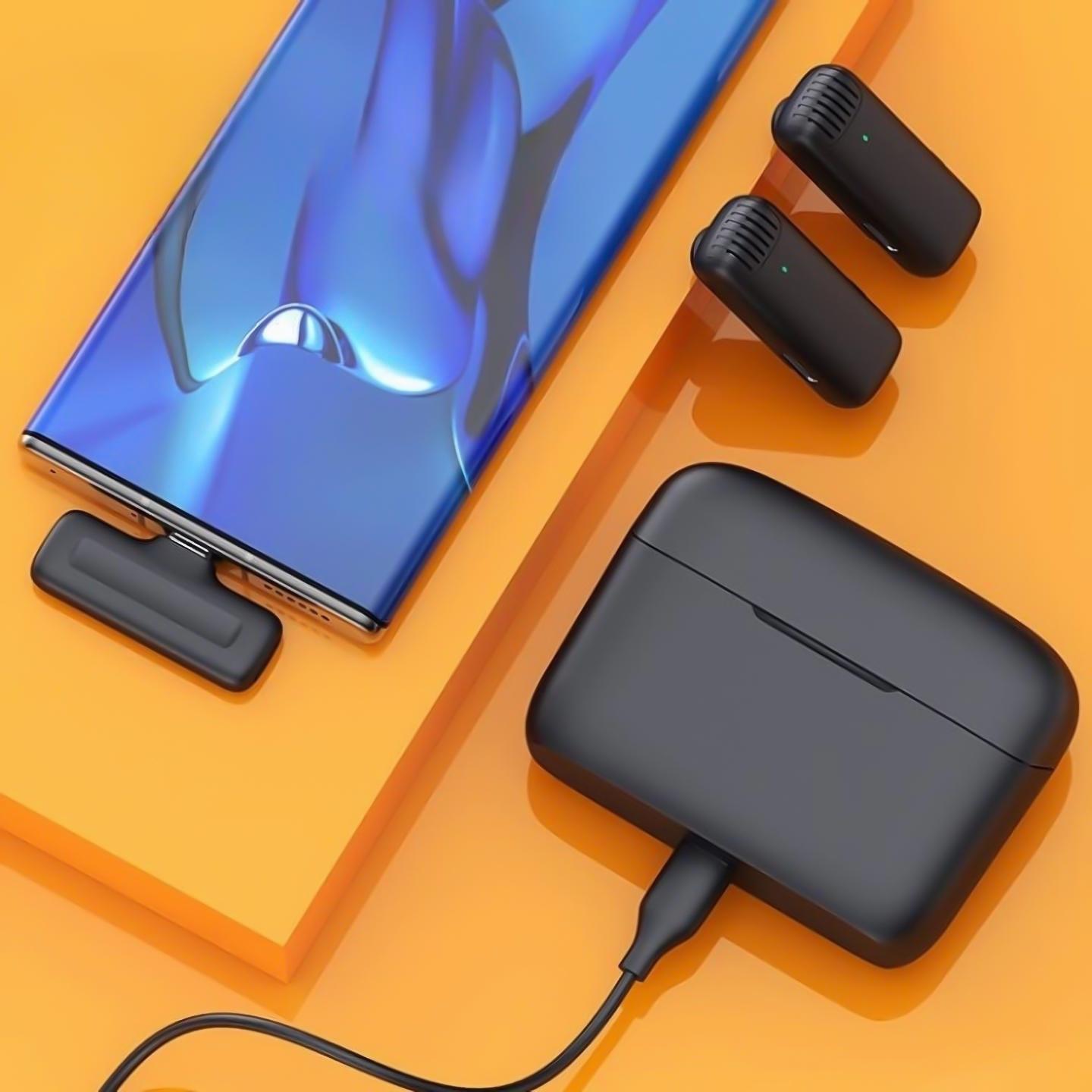 Микрофон двойной петличный Savetek P31-2 Type-C для смартфонов/беспроводной до 20 м с зарядным кейсом - фото 15