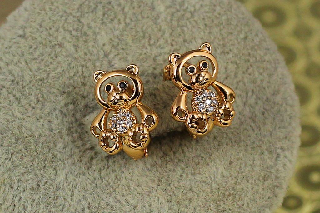 Серьги детские Xuping Jewelry Мышки 1,4 см Золотистый (2481357229)