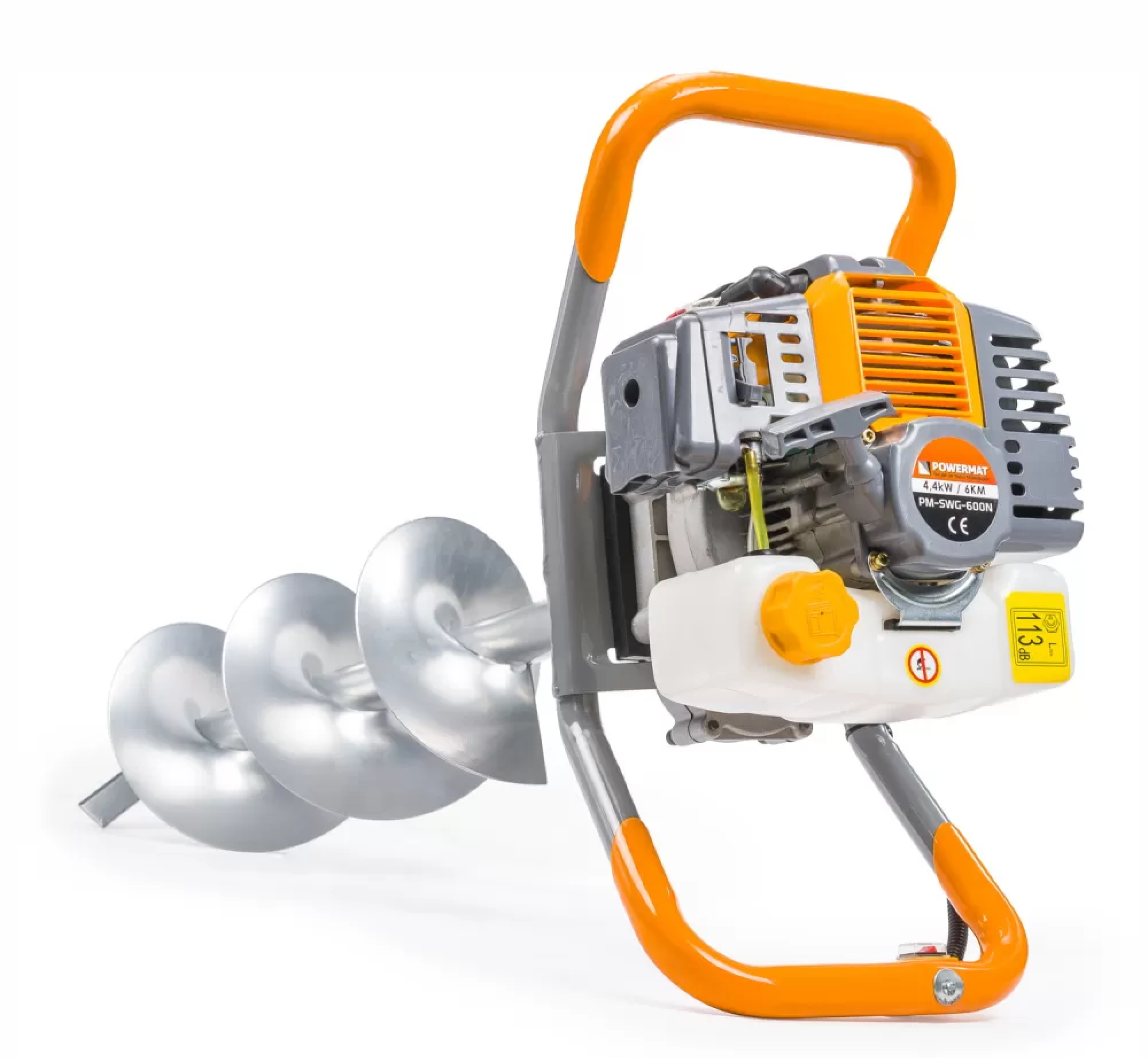 Мотобур для земли Powermat PM-600 бензиновый для столбов забора и земляных работ