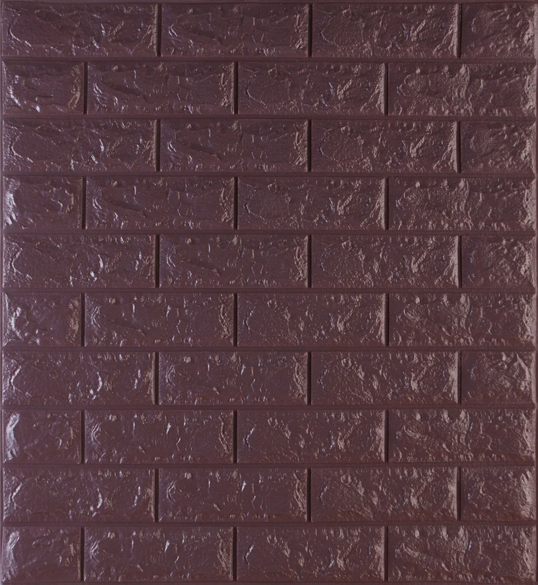 Самоклеюча 3D панель Sticker Wall декоративна під цеглу 700х770х7 мм Баклажан/Кава