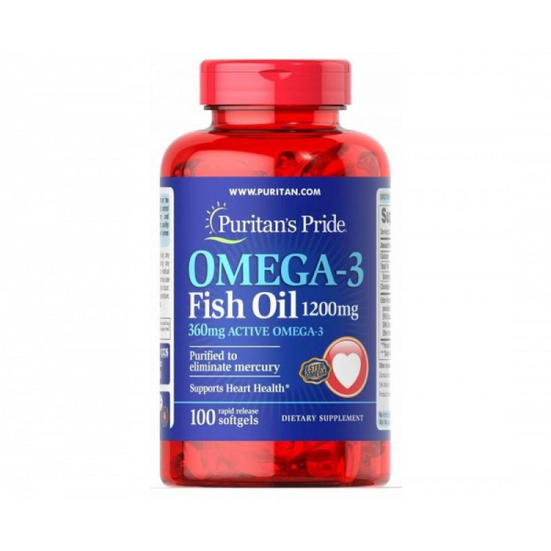 Риб'ячий жир Puritan's Pride Omega-3 Fish Oil 1200 мг 360 мг 100 капс. (PTP-13326)