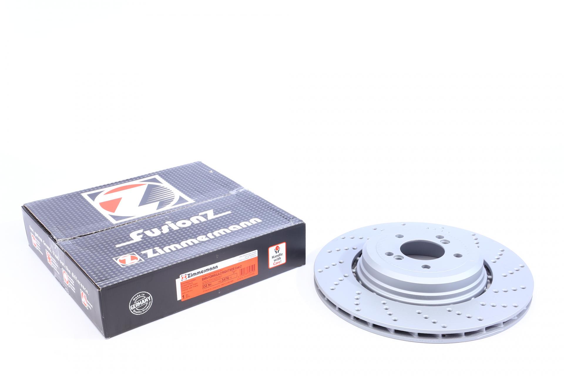 Диск тормозной задний ZIMMERMANN для BMW 5 E60/E61/6 E63 04-10 R с покрытием с отверстием вентилируемый 370x24 мм (150.3476.70)