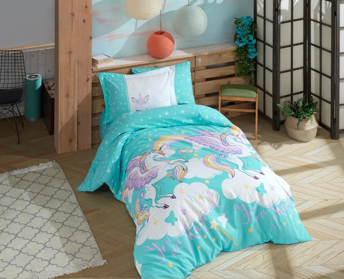 Комплект постельного белья Hobby Poplin Magical 160х220 Аква