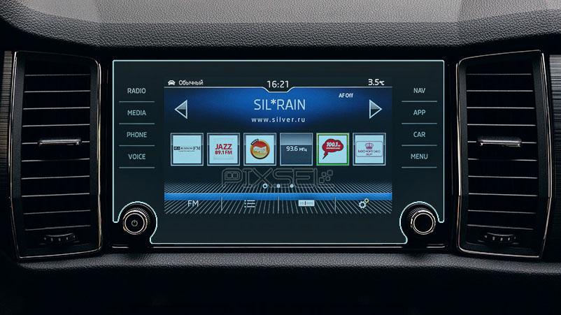 Стекло защитное Pixsel гибридный глянец на монитор Skoda KODIAQ 11,2“ 2017-2023