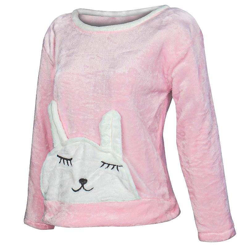 Женская пижама Lesko Bunny Pink L теплая флисовая домашний костюм - фото 3 Женская пижама Lesko Bunny Pink L теплая флисовая домашний костюм - фото 3