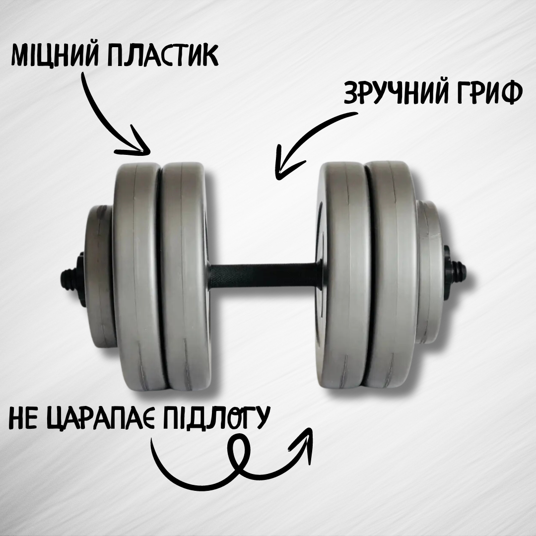 Гантелі 2х23 Grey (2230353814) - фото 3 Гантелі 2х23 Grey (2230353814) - фото 3