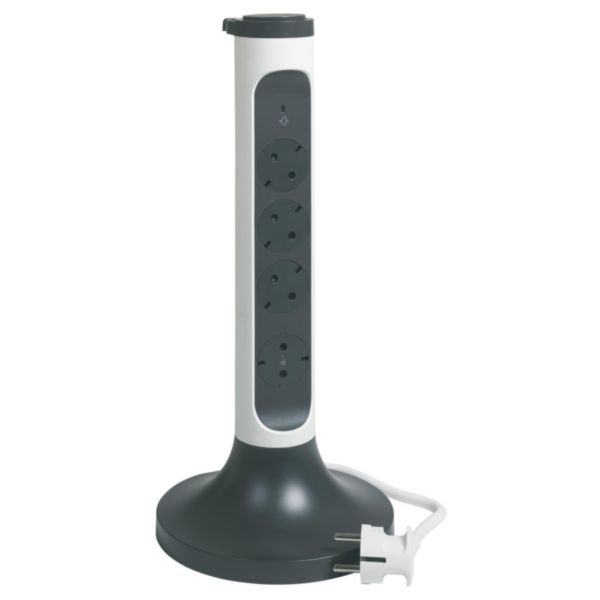 Удлинитель Legrand СТОЙКА 4х2К 3 розетки 16 А из ПЗИП с кабелем 2 м Белый/Черный