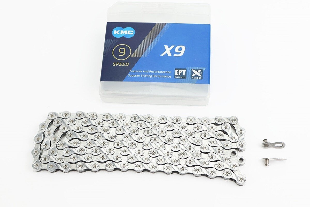 Цепь приводная KMC для велосипеда 1/2x11/128x116L на 9 скоростей Серебристый (10005858)