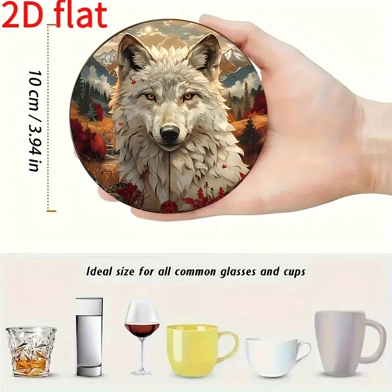 Набор деревянных подставок под чашки Волки 6 шт. - фото 4 Набор деревянных подставок под чашки Волки 6 шт. - фото 4