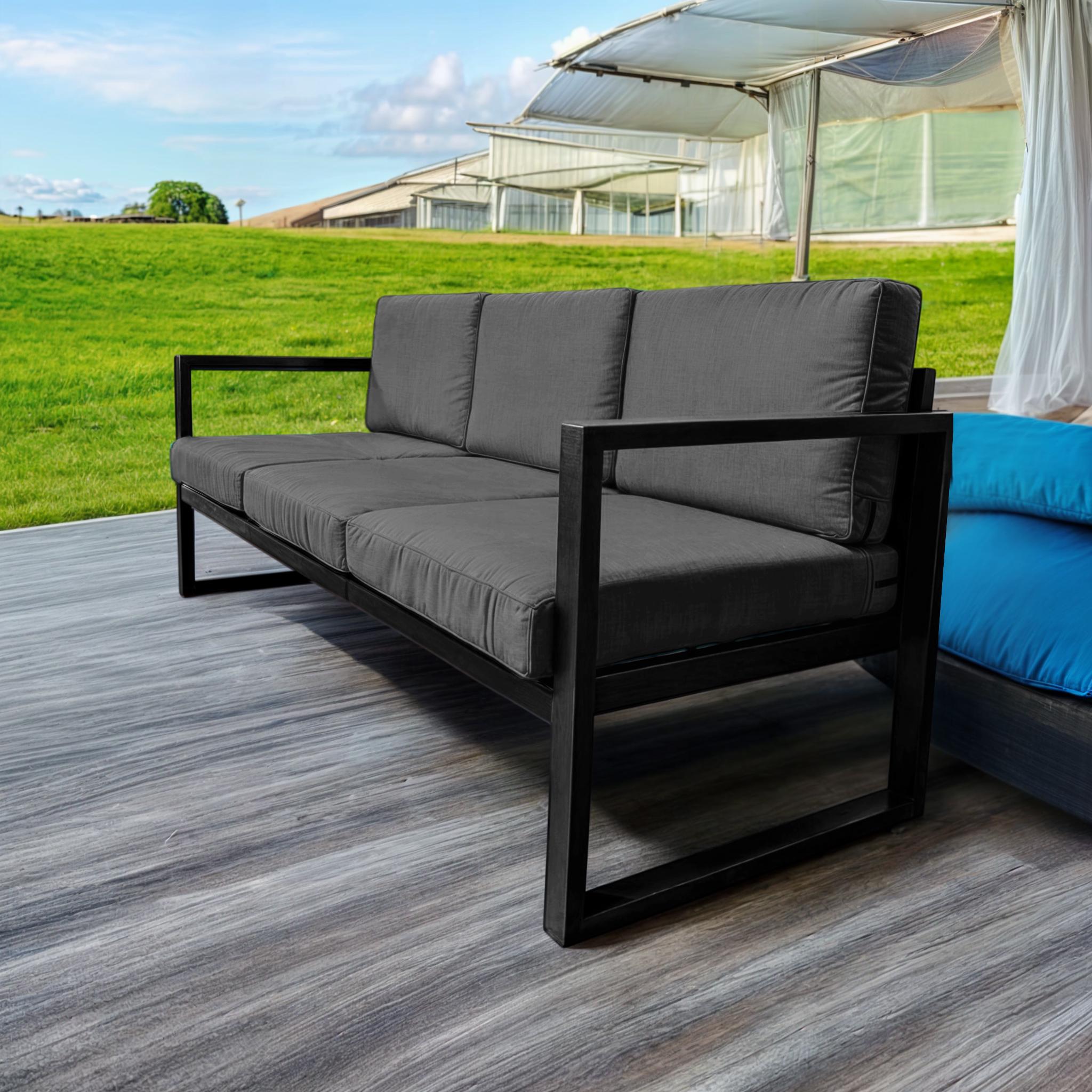 Диван металлический Tobi Sho Лофт Стейт DV1 с подлокотниками и мягкими подушками 750х2100х700 мм рогожка 34/Светло-серый - фото 3 Диван металлический Tobi Sho Лофт Стейт DV1 с подлокотниками и мягкими подушками 750х2100х700 мм рогожка 34/Светло-серый - фото 3