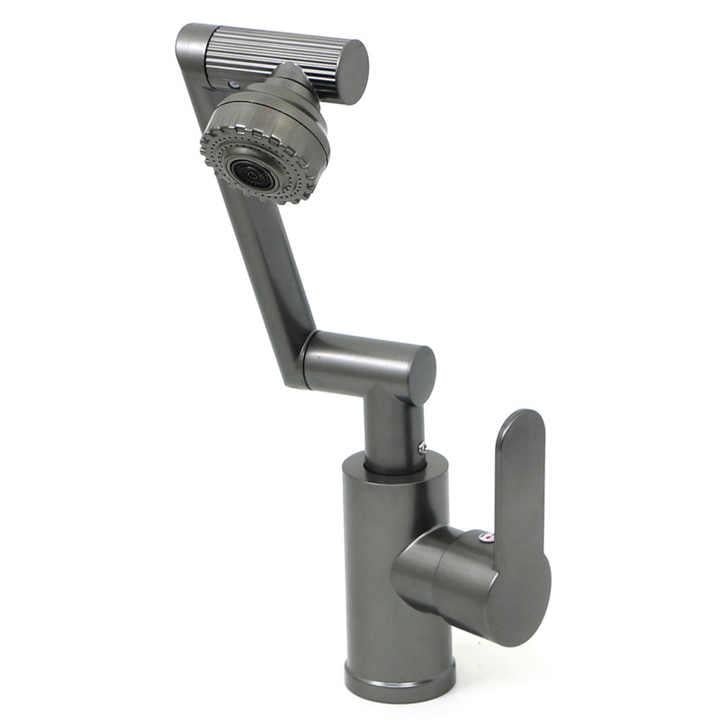 Змішувач для раковини поворотний складаний Water Tap Графітовий - фото 18