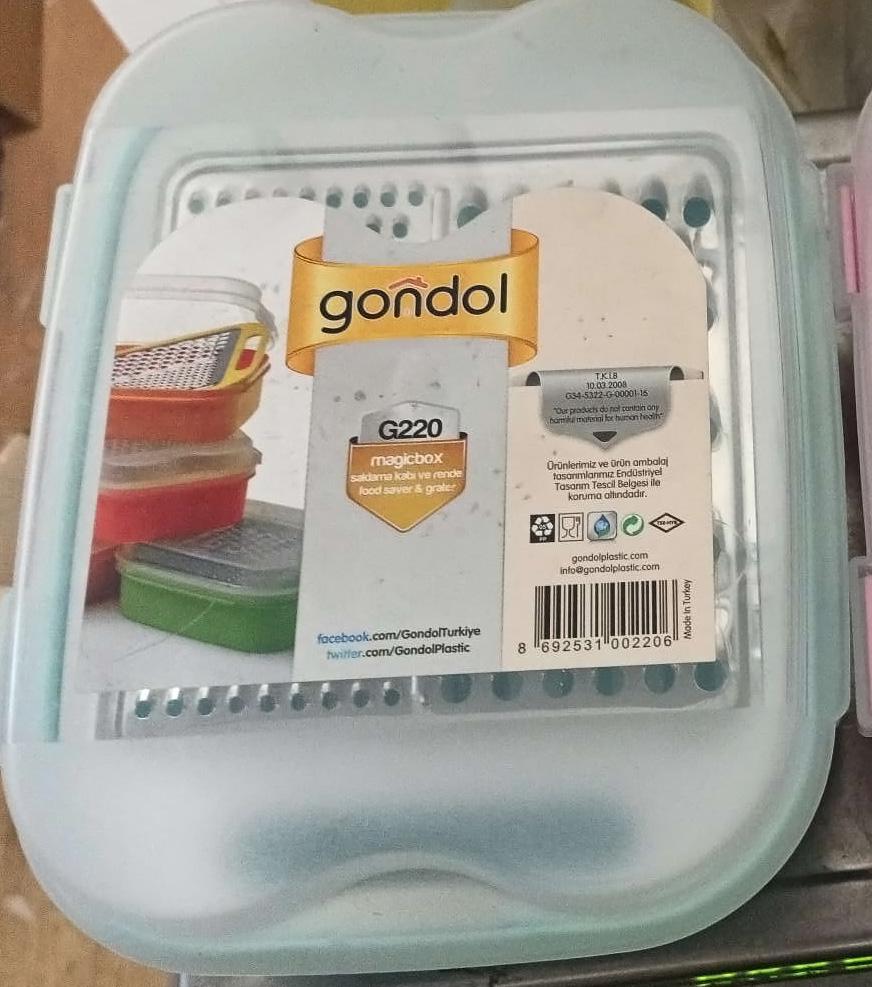 Тертка для кухні Gondol Plastic з контейнером та кришкою 21х17х7,5 см Блакитний (85315) - фото 2